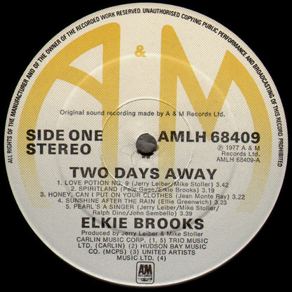 Elkie Brooks : Two Days Away (LP, Album)