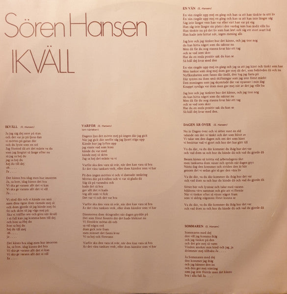 Sören Hansen : Ikväll (LP, Album)