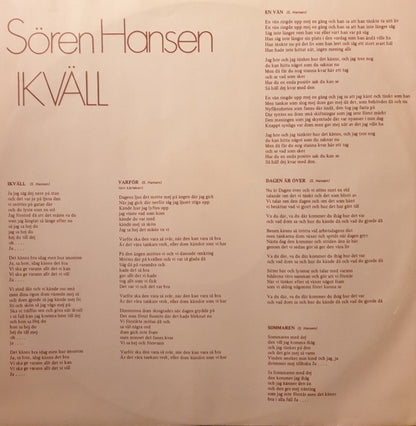 Sören Hansen : Ikväll (LP, Album)