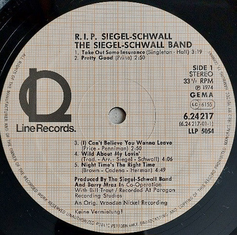 The Siegel-Schwall Band : R.I.P. Siegel/Schwall (LP, Album, RE)