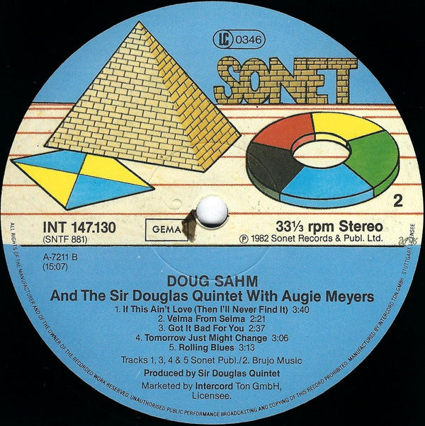 Doug Sahm And The Sir Douglas Quintet Featuring Augie Meyers : Quintessence (LP, Album)