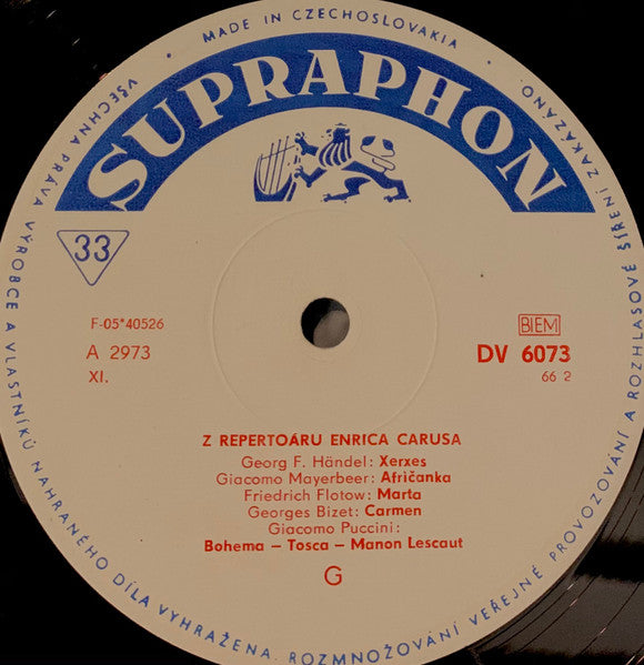 Enrico Caruso : Enrico Caruso (LP, Comp, Mono, RE)