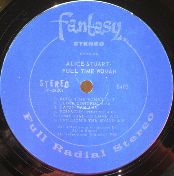 Alice Stuart : Full Time Woman (LP, Album)