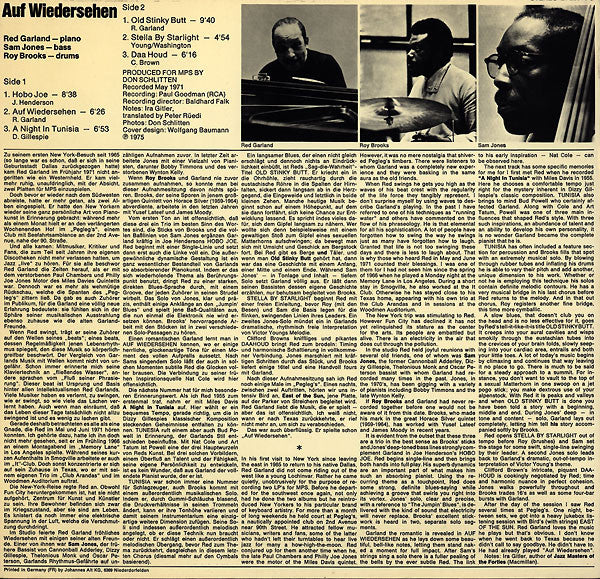 Red Garland : Auf Wiedersehen (LP, Album)