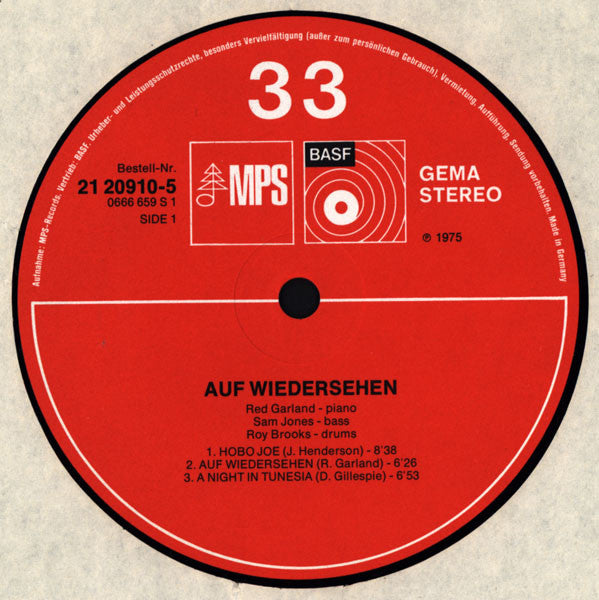 Red Garland : Auf Wiedersehen (LP, Album)