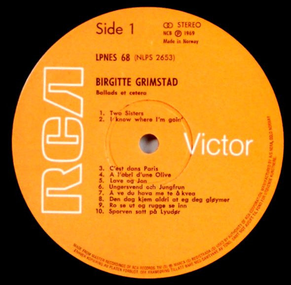 Birgitte Grimstad : Ballads Et Cetera (LP)