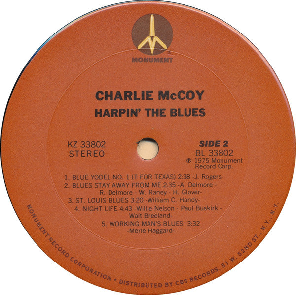 Charlie McCoy : Harpin' The Blues (LP, Album, Ter)