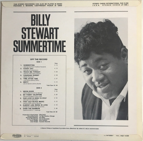 Billy Stewart : Summertime (LP, Album, Fli)