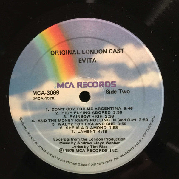 Andrew Lloyd Webber And Tim Rice, David Essex, Elaine Paige, Joss Ackland & Harold Prince : Evita: Original London Cast Recording (LP, RE, Gat)