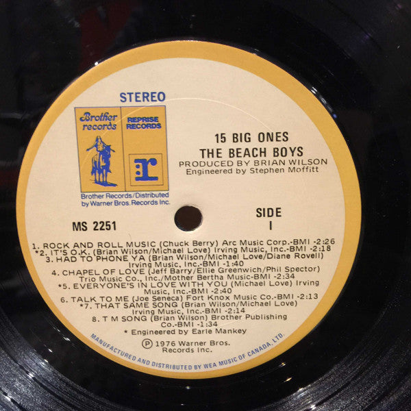 The Beach Boys : 15 Big Ones (LP, Album, Gat)