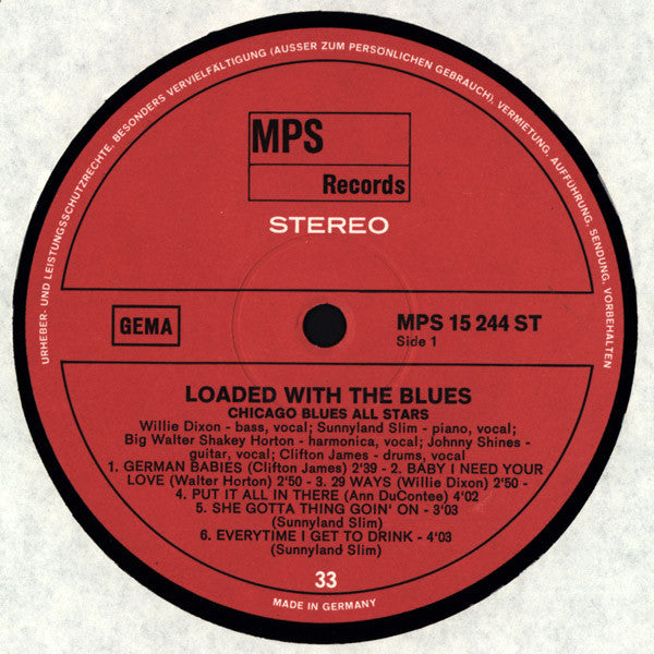 Chicago Blues All Stars : Loaded With The Blues (LP, Album)