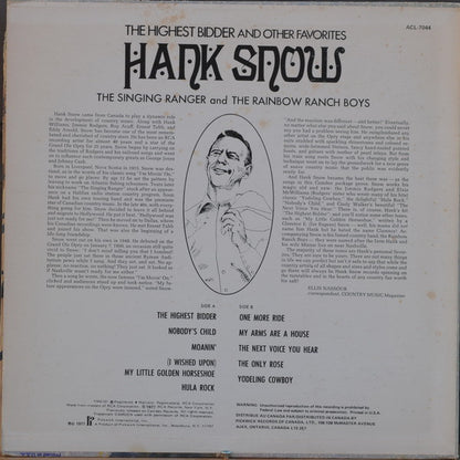 Hank Snow : The Highest Bidder And Other Favorites (LP, Comp)