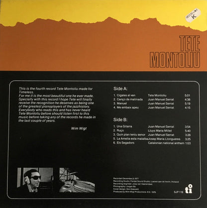 Tete Montoliu : Catalonian Folksongs (LP, Album)