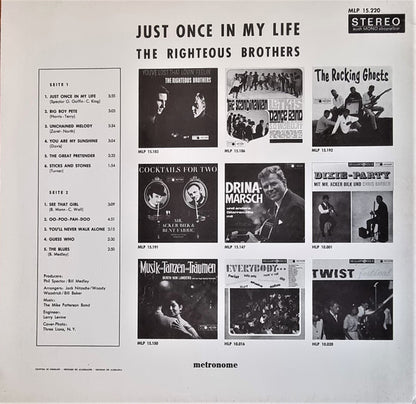 The Righteous Brothers : Just Once In My Life (LP, Album)