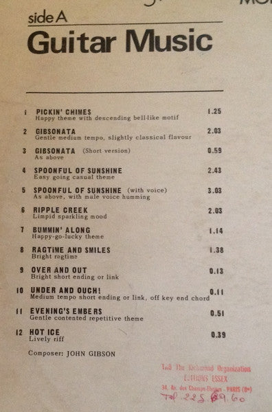 John Gibson (8) / Tim Mycroft : Guitar Music - Organ And Rhythm (LP)