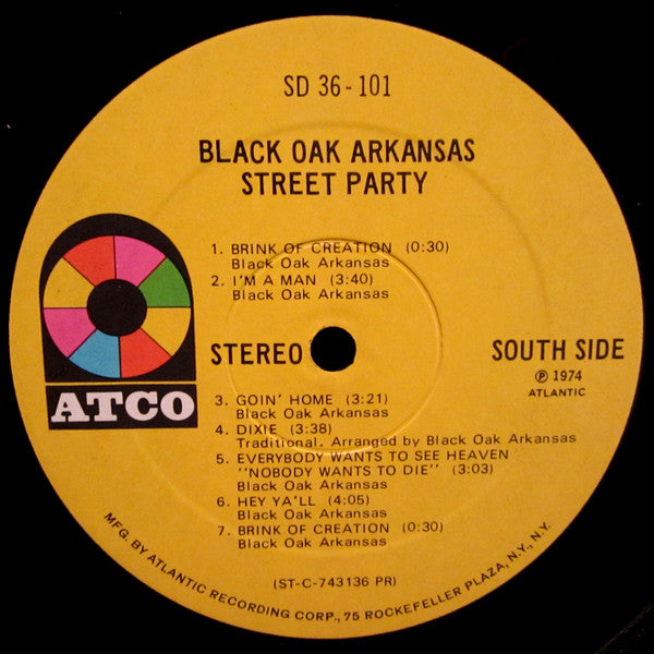 Black Oak Arkansas : Street Party (LP, Album, Pre)