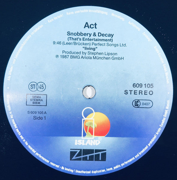 Act : Snobbery & Decay (12", Maxi)