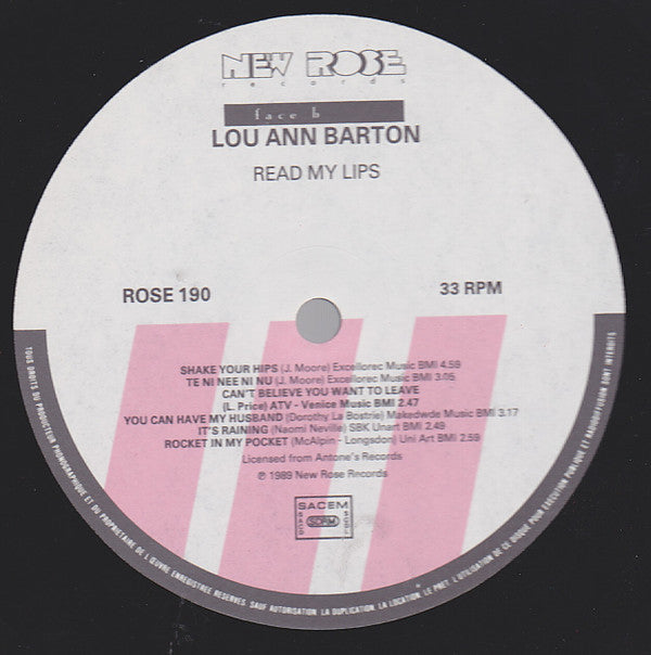 Lou Ann Barton : Read My Lips (LP, Album)