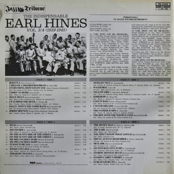 Earl Hines : The Indispensable Earl Hines Vol 3/4 (1939-1945) (2xLP, Comp)