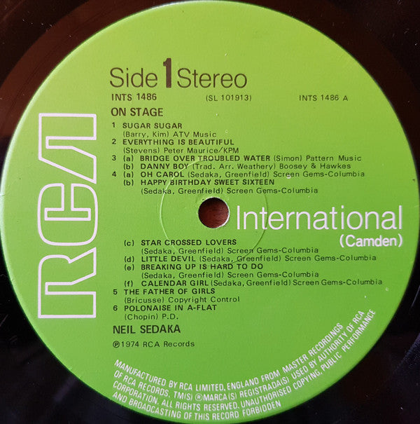 Neil Sedaka : On Stage (LP)