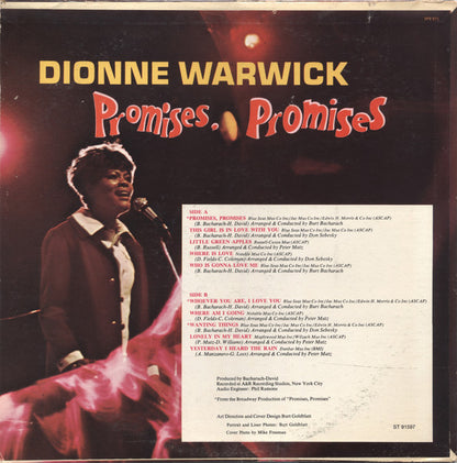 Dionne Warwick : Promises, Promises (LP, Album, Club, Jac)