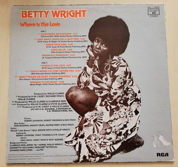 Betty Wright : Where Is The Love (LP, Album)