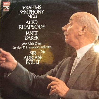 Johannes Brahms, Janet Baker And John Alldis Choir With London Philharmonic Orchestra, Sir Adrian Boult : Symphony No.2 / Alto Rhapsody (LP)