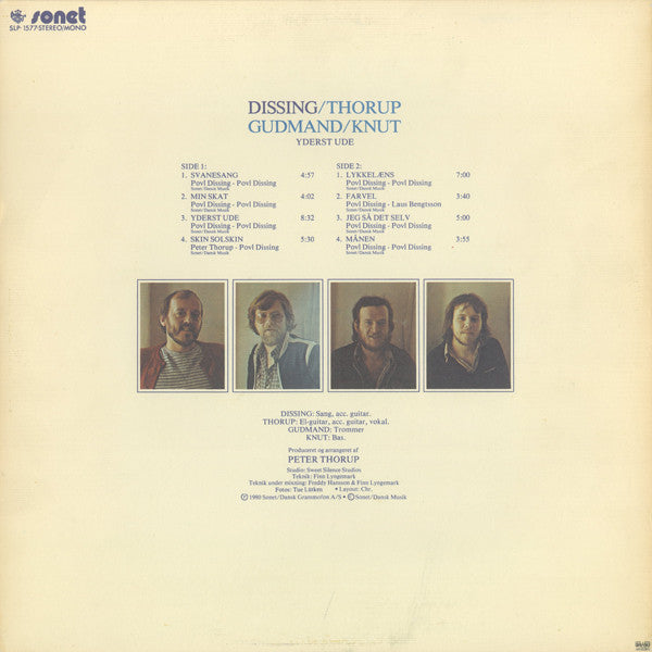 Povl Dissing / Peter Thorup / Ken Gudman / Knut Henriksen : Yderst Ude (LP, Album)