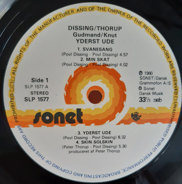 Povl Dissing / Peter Thorup / Ken Gudman / Knut Henriksen : Yderst Ude (LP, Album)