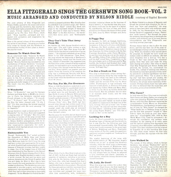 Ella Fitzgerald : Ella Fitzgerald Sings The Gershwin Song Book Vol. 2 (LP)