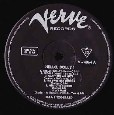 Ella Fitzgerald : Hello, Dolly! (LP, Mono)