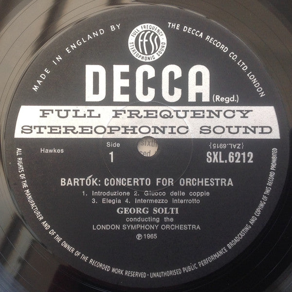 Béla Bartók, London Symphony Orchestra, Georg Solti : Concerto For Orchestra / Dance Suite (LP, RP)