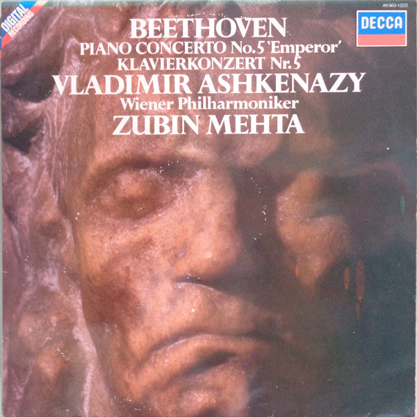 Ludwig van Beethoven, Vladimir Ashkenazy, Wiener Philharmoniker, Zubin Mehta : Piano Concerto No. 5 'Emperor' = Klavierkonzert Nr. 5 (LP)