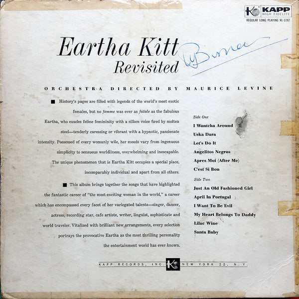 Eartha Kitt : Revisited (LP, Album, Mono, ARC)