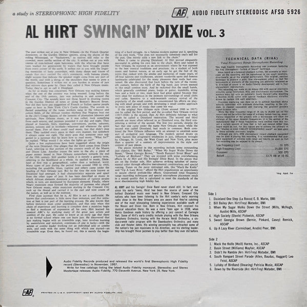 Al Hirt : Swingin' Dixie! (At Dan's Pier 600 In New Orleans) Vol. 3 (LP, Album)