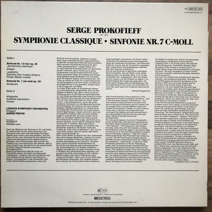 Sergei Prokofiev - André Previn, London Symphony Orchestra : Symphonie Classique - Sinfonie Nr.7 C-Moll (LP, Album)