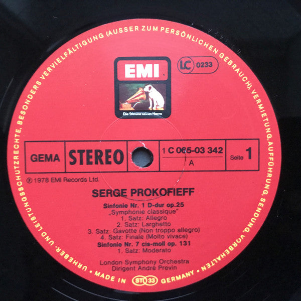 Sergei Prokofiev - André Previn, London Symphony Orchestra : Symphonie Classique - Sinfonie Nr.7 C-Moll (LP, Album)