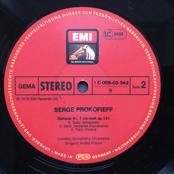 Sergei Prokofiev - André Previn, London Symphony Orchestra : Symphonie Classique - Sinfonie Nr.7 C-Moll (LP, Album)