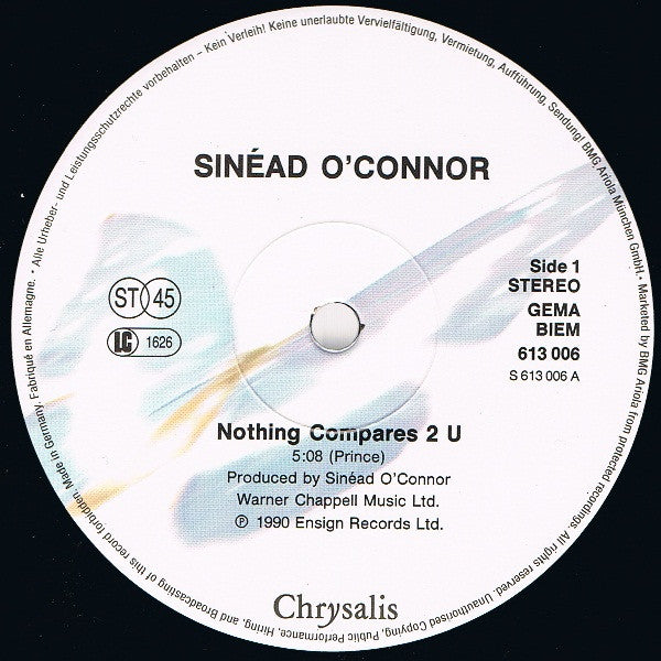 Sinéad O'Connor : Nothing Compares 2 U (12", Maxi)