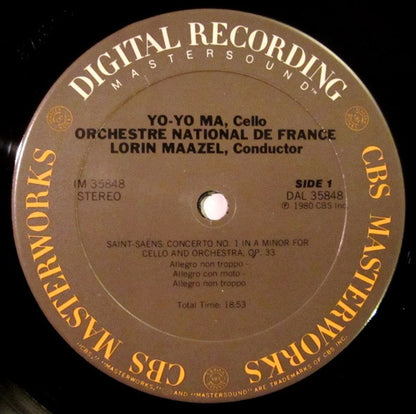 Yo-Yo Ma, Lorin Maazel, Orchestre National De France - Édouard Lalo / Camille Saint-Saëns : Cello Concertos (LP, Album)