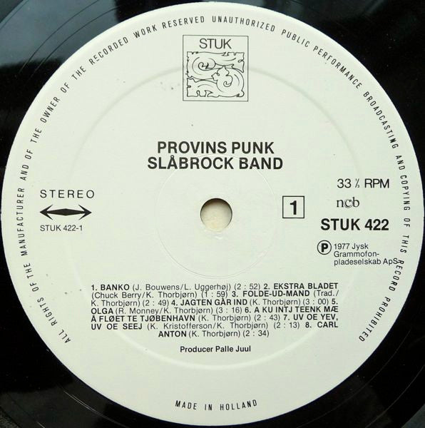 Slåbrock Band : Provins Punk (LP, Album, 1st)