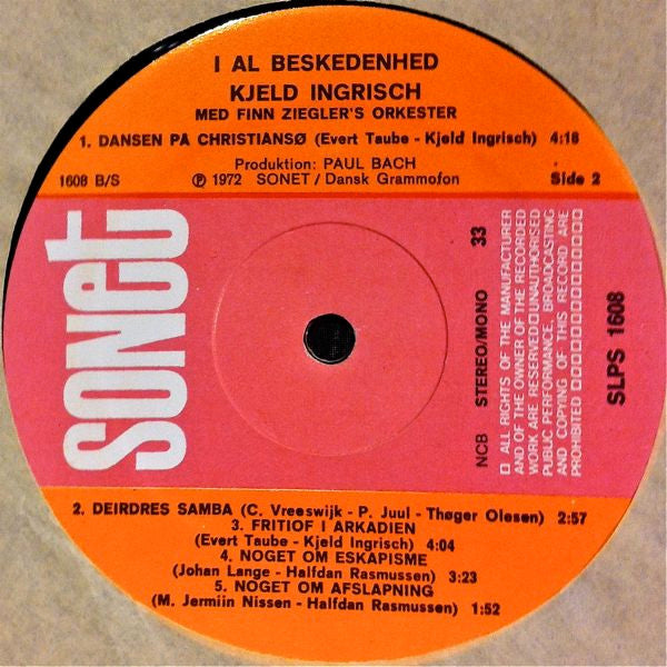 Kjeld Ingrisch, Finn Ziegler : I Al Beskedenhed (LP, Album)