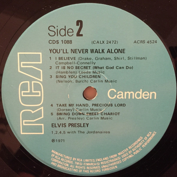 Elvis Presley : You'll Never Walk Alone (LP, Comp, Mono)