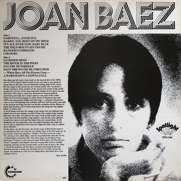 Joan Baez : Farewell, Angelina (LP, Album, RE)