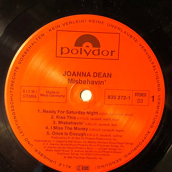 Joanna Dean : Misbehavin' (LP, Album)