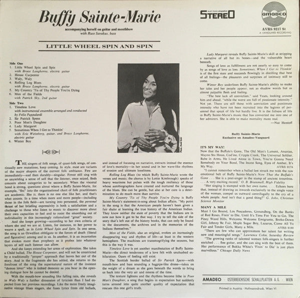 Buffy Sainte-Marie : Little Wheel Spin And Spin (LP, Album)