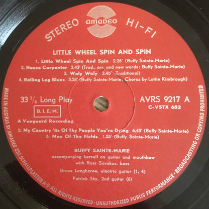 Buffy Sainte-Marie : Little Wheel Spin And Spin (LP, Album)