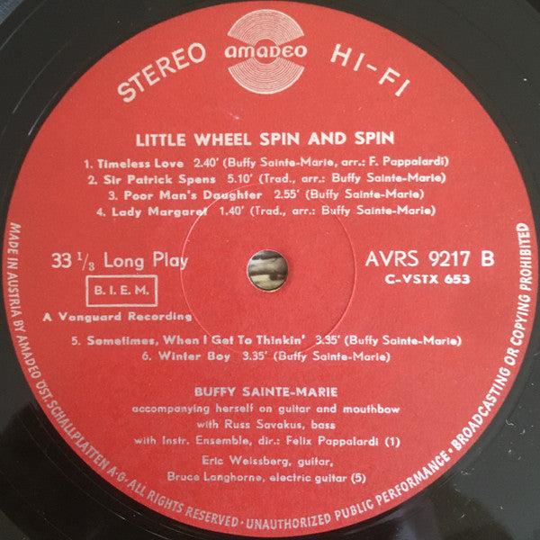 Buffy Sainte-Marie : Little Wheel Spin And Spin (LP, Album)