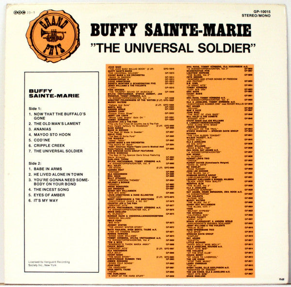 Buffy Sainte-Marie : The Universal Soldier (LP, Album, RE)