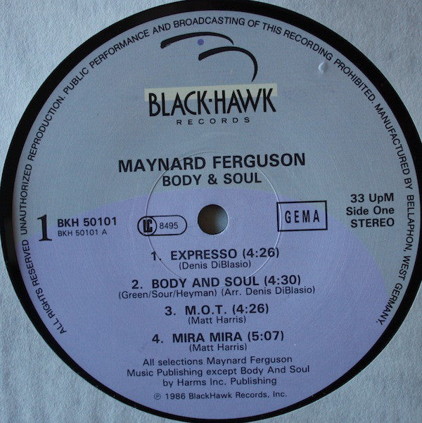 Maynard Ferguson : Body & Soul (LP, Album)